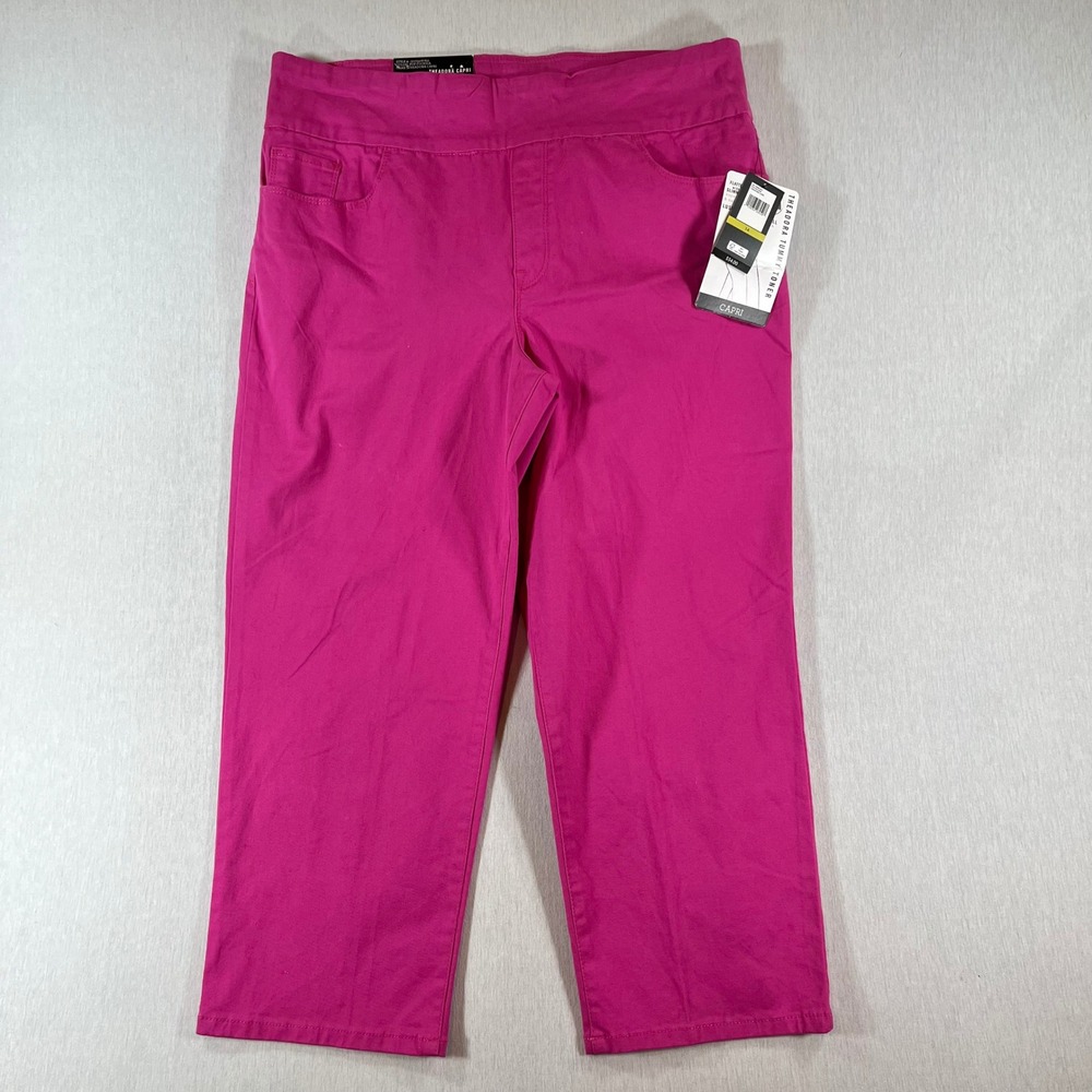 NEW Bandolino Theadora Capri Pants 14 Pop Tummy Toner Pink Stretch Flex NWT